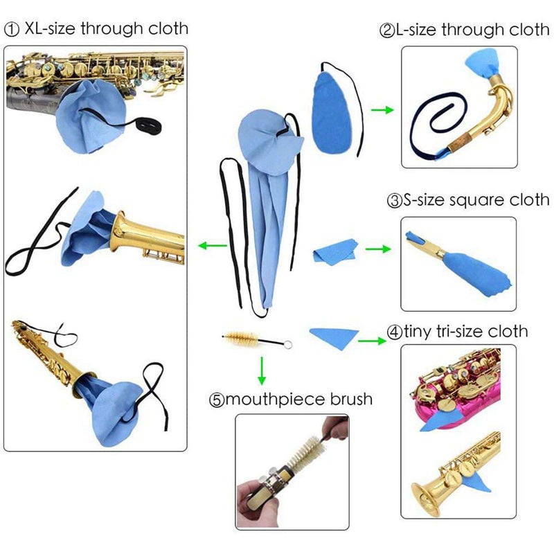 SUNYIN Saxophone Stand Saxophone Cleaning Kit Cleaning Cloth Cotton Saxophone Neck Strap Alto/Tenor Saxophone Accessories Sax Stand - Image 5